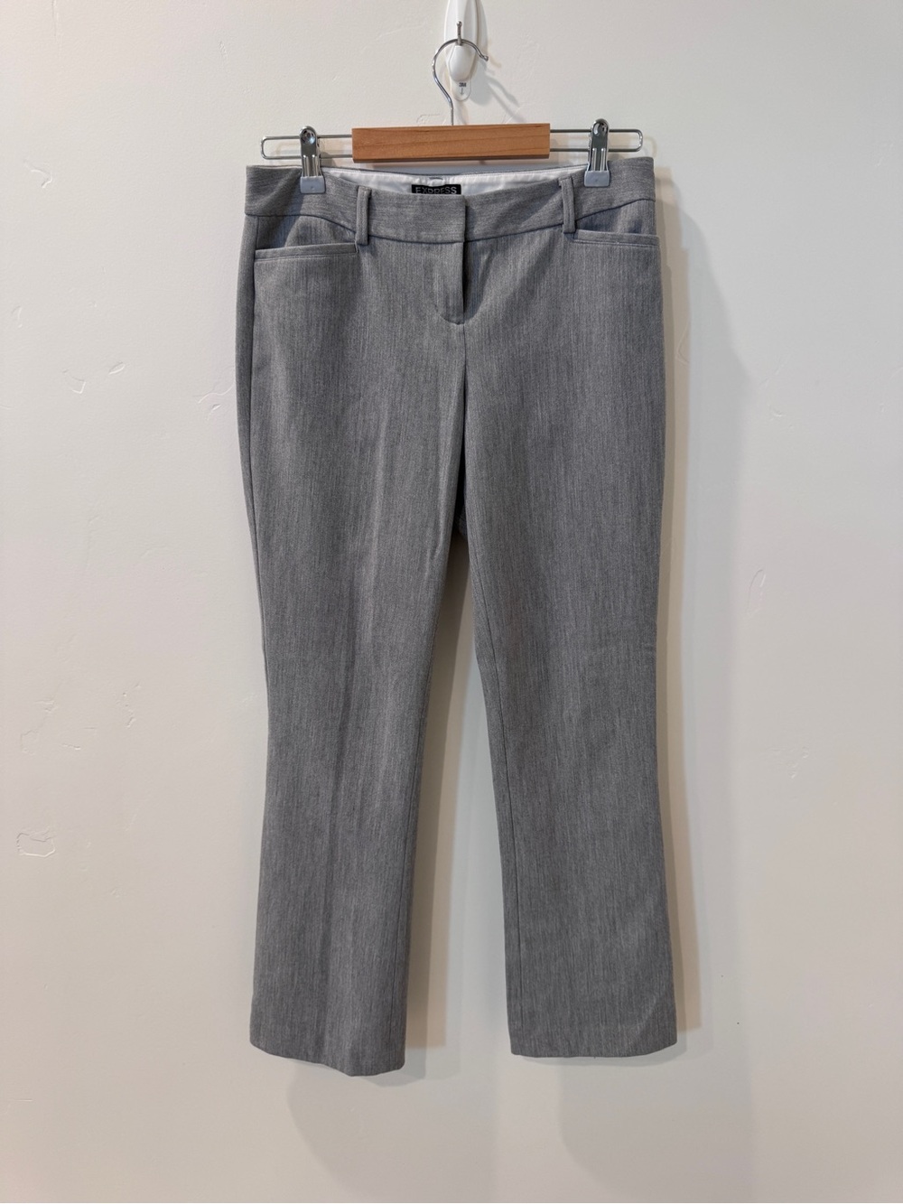 Women's Gray Straight-Leg Dress Pants